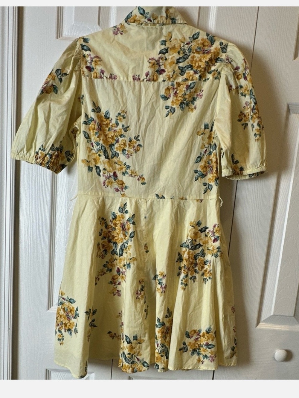 A new day Yellow Floral Button-Front Dress with belt - Picture 2 of 6
